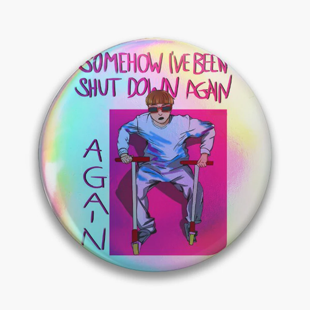 Oliver Tree Pin Holographic Star Heart Pin Brooches Laminated Button Fashion Accessory