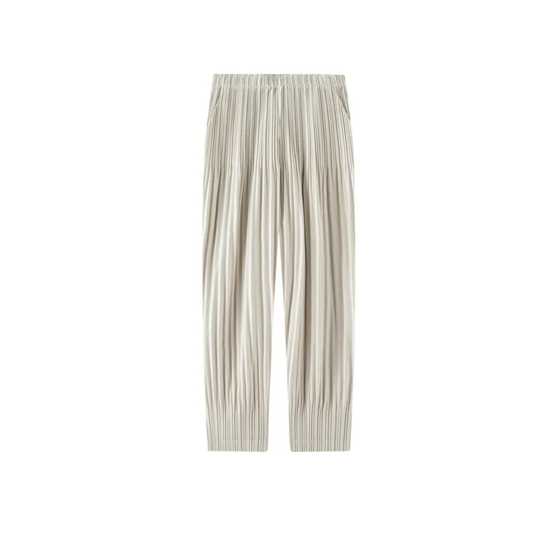 Miyake Trousers High-Waisted Draped Pleated Casual Pants Plisse Women 2026 Autumn Winter New Straight Mid-Length Pants for Women