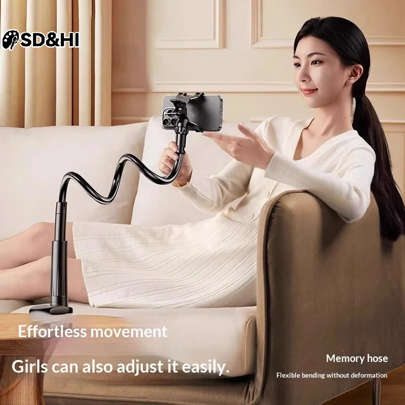 

Lazy Bedside Desktop Phone Clamp Bracket Flexible Long Arm Gooseneck Lazy Person Bracket With Handle Overhead Live Bracket