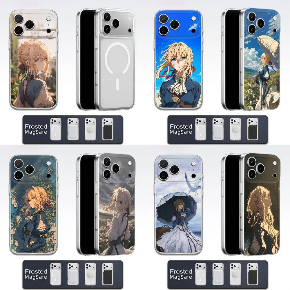 

V-Violet Evergarden Novel Phone Case For iPhone 17,16,15,14,13,12,11,Pro,Max,Plus,E,Air,Mini Magsafe Transparent