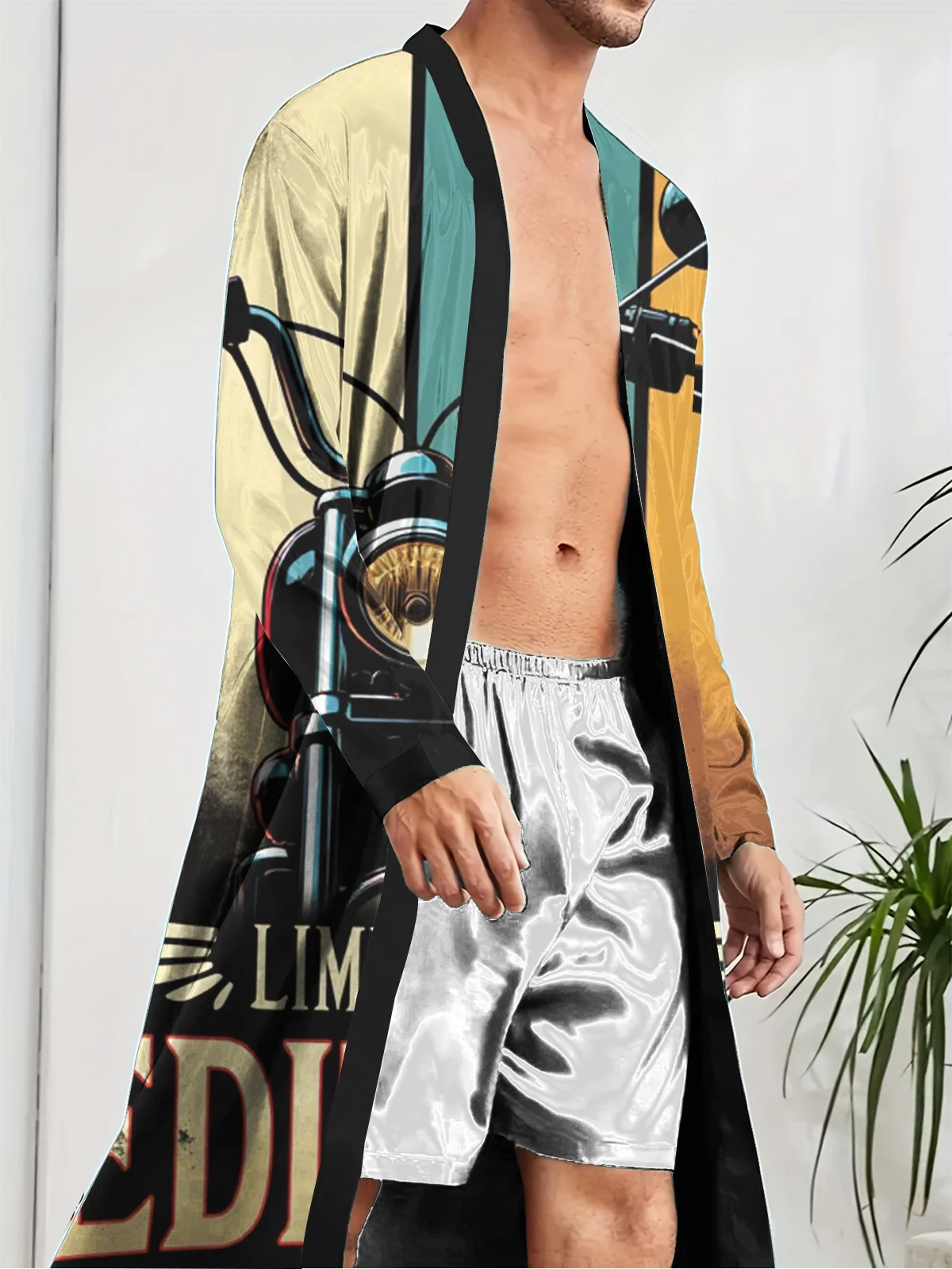 1pcs Men's Robes 2026 Spring/Summer dressing gown Graphic Breathable 3D Printed Robes Bathrobe men Shower robe bath robe