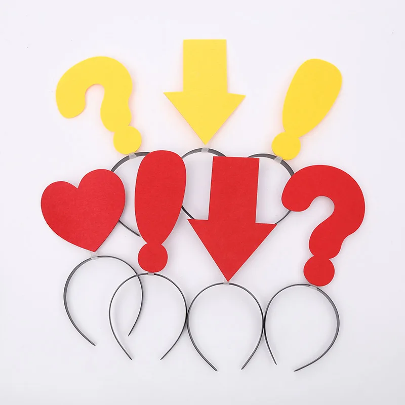 

20pcs Question Mark Headband Party Photo Booth Hairband Holiday Hair Hoop Costume Headpiece Favors Red Christmas
