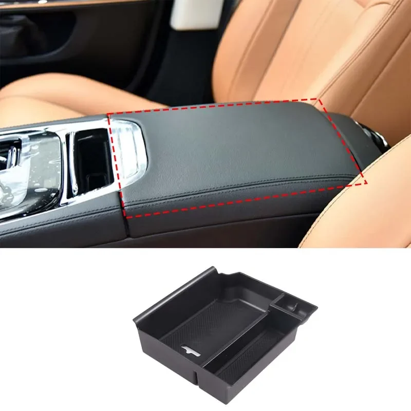 For Jaguar XJ  XJL X351 2010-2019 ABS Black Car Central Storage Box Door Phone Glove Armrest Box Car Accessories