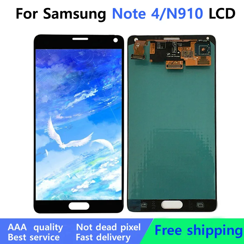 Tested Note 4 LCD Screen For Samsung Galaxy Note 4 Note4 N910 N910A N910F N910H Display Touch Screen Digitizer Assembly