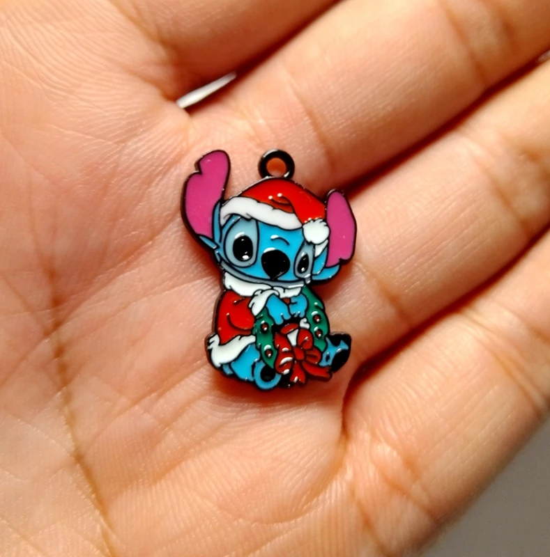 

Cartoon 10pcs Christmas Charm Jewelry Accessories Enamel Necklace Earring Pendant Diy Making Craft Supplies Alloy