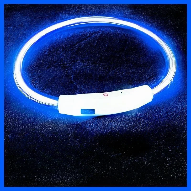 40/50/70cm Led dog collar USB rechargeable pet dog glow-in-the dark charging collar Luminous necklace collar safety night light image 5