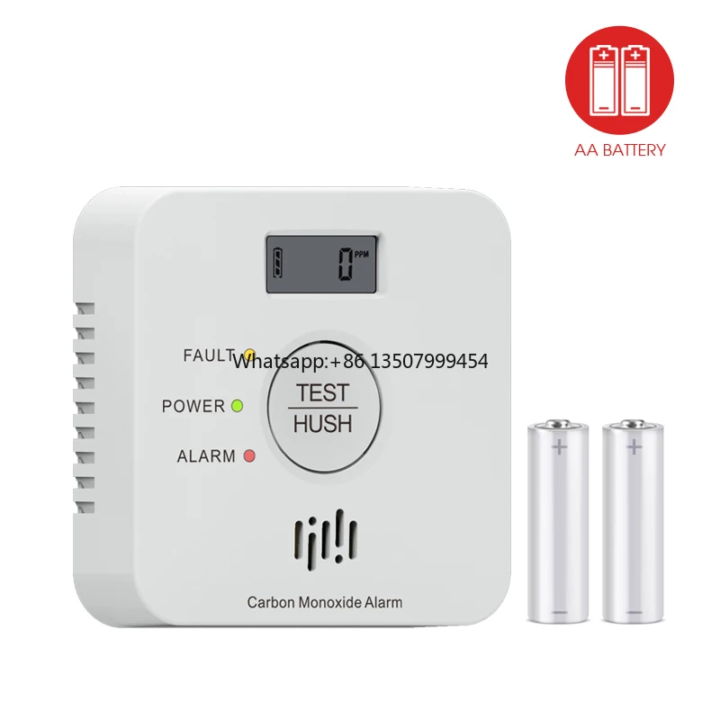 

EN50291 Tested RF Wireless Interconnected CO Gas Alarm Use 2*AA Replaceable Batteries for Kitchen