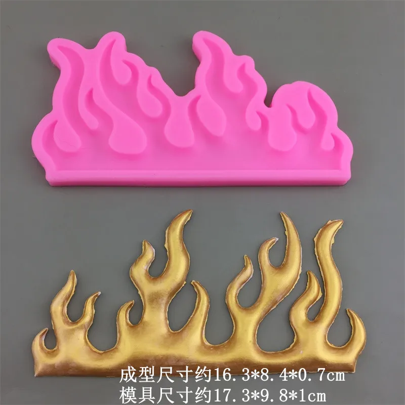 Fire Flame Shape Silicone Mold Fondant Mousse Cake Decoration Baking Chocolate Cookie Making Mold Aromatherapy Plaster Clay Mold