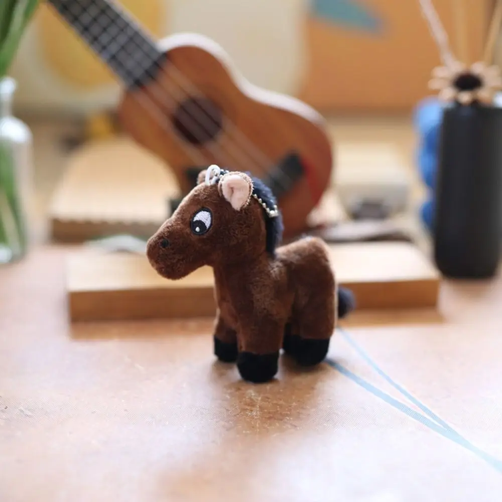 Animal de pelúcia cavalo chaveiro pendurado decoração mochila charme cavalo de pelúcia bonito dos desenhos animados pendurado decoração pequeno cavalo chaveiro