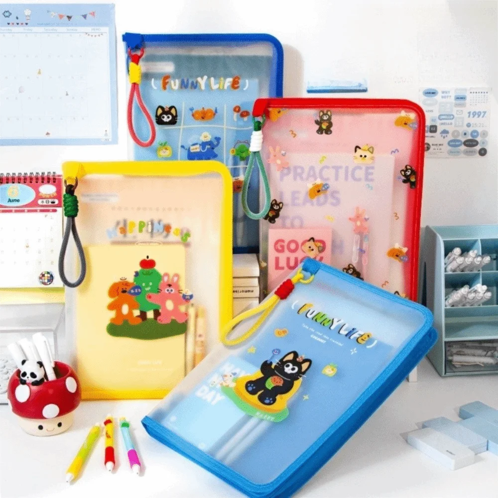 

Large Capacity A4 File Storage Bags Hand-held Waterproof Document Bag Portable Transparent Folders Organizer