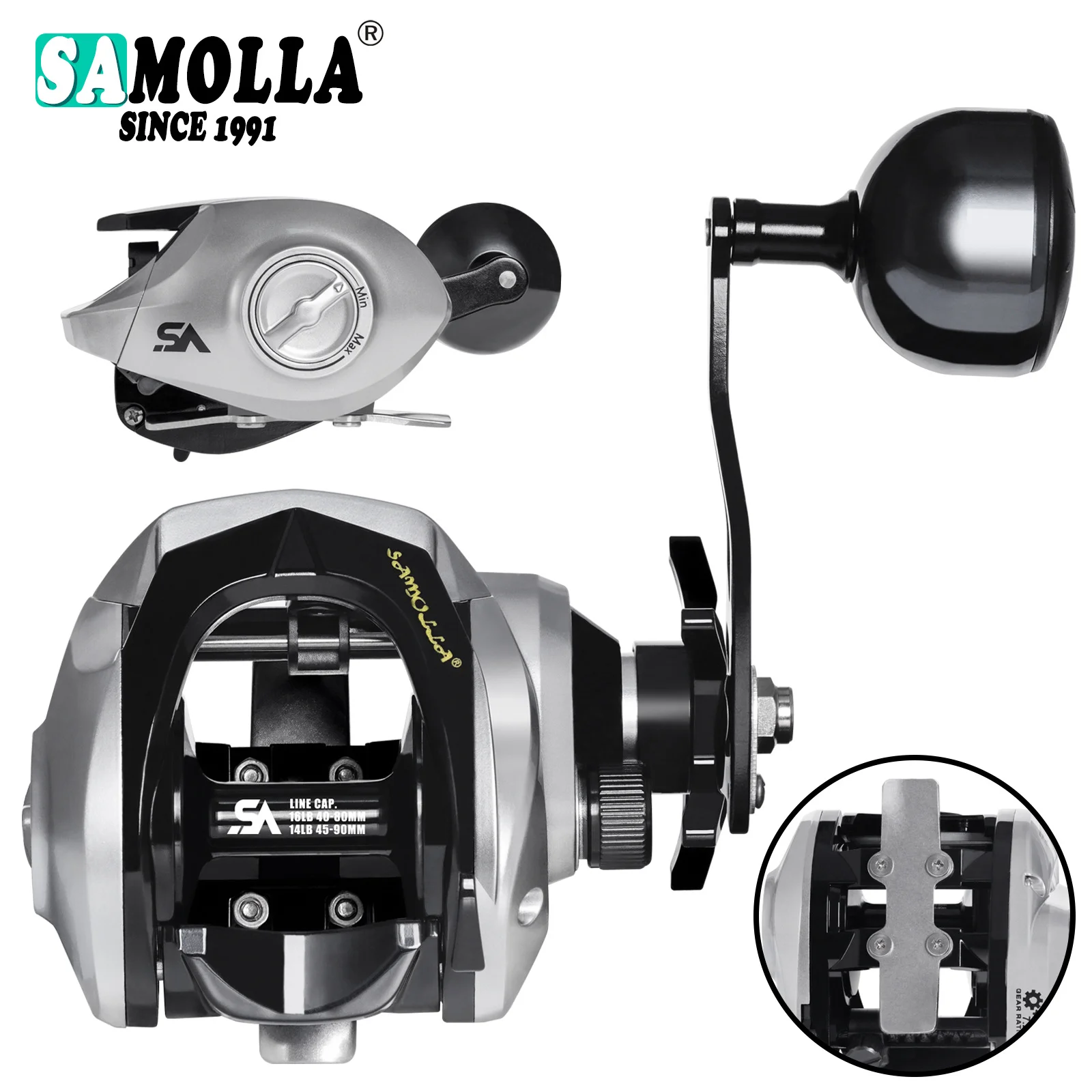 

New Cast Drum Fishing Reel Bait Casting Reel Max drag 15kg Left/Right Hand All metal Boat Fishing Reel Trolling Sea Fishing Reel