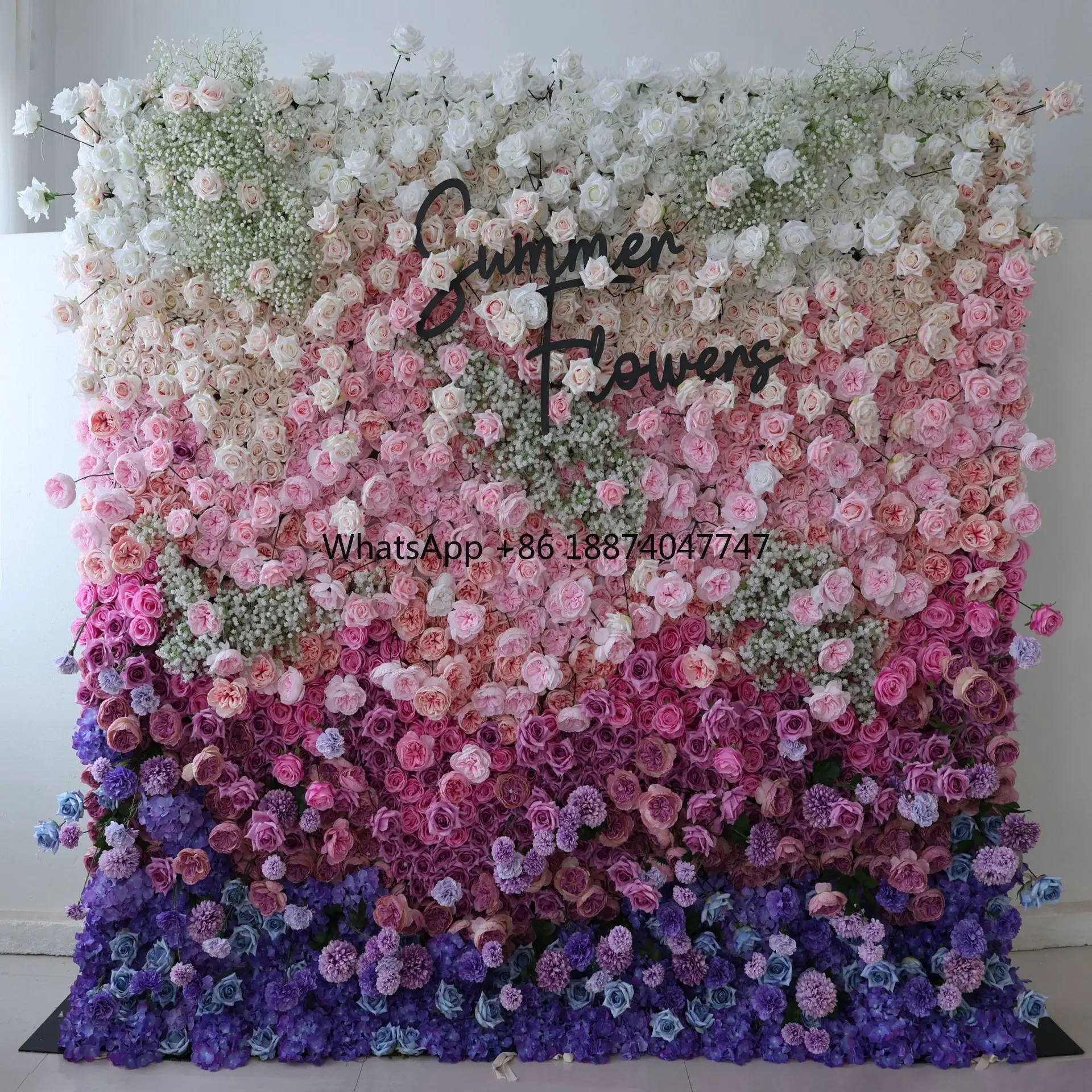 8*8ft Wedding Back Drop Stand Dried Flowers Wall Home Decor Artificial Flower Wall For Wedding Decoration