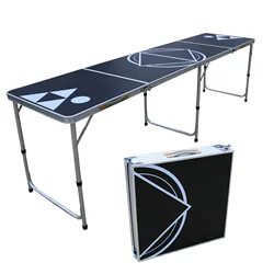 8Ft 4-fold Aluminum Alloy Folding Table BEER PONG TABLE, European and American Beer Game Table
