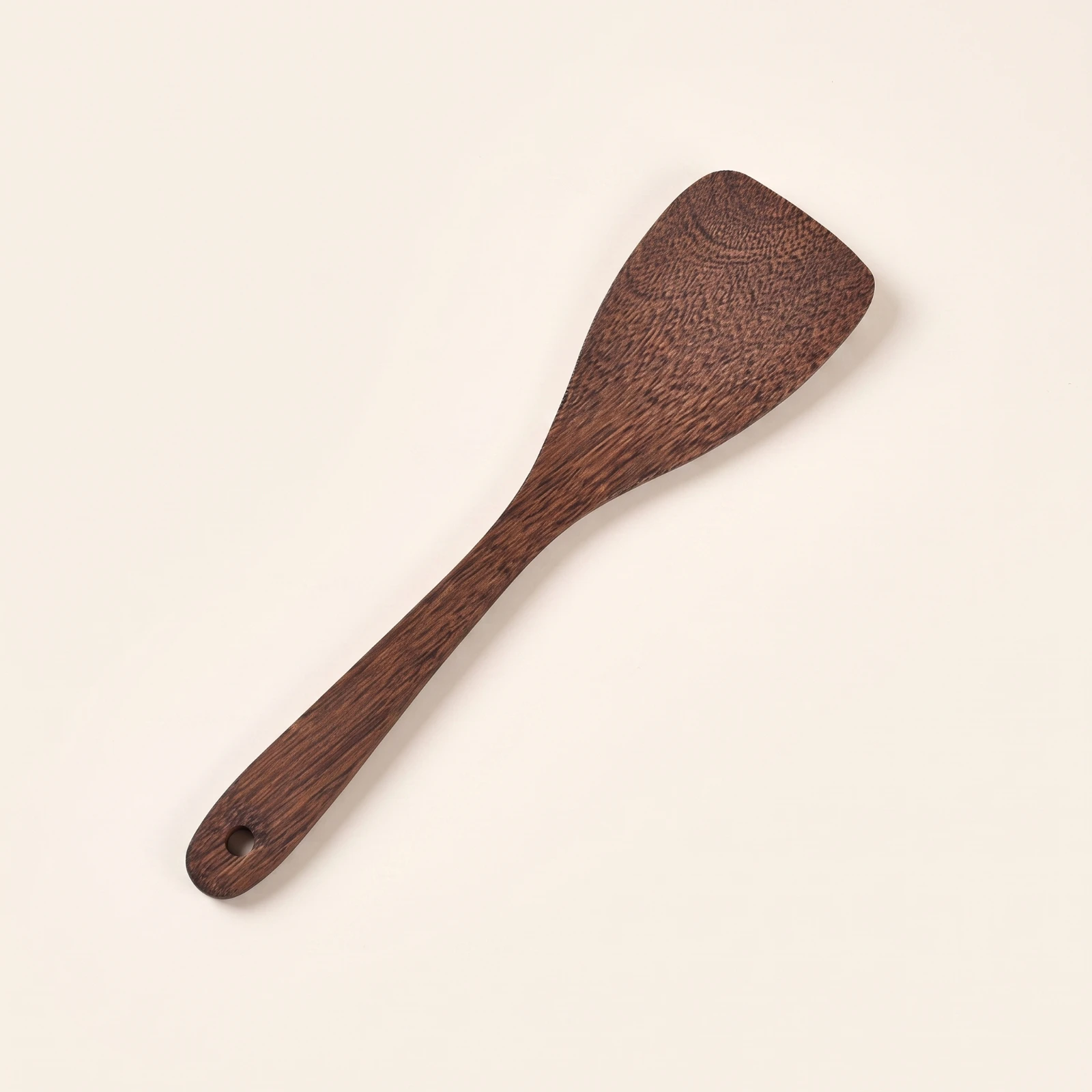Wooden Spatula Natural Cooking Spatula with Slanted Head Wooden Turner Long Handle Kitchen Utensil One-Piece for Home Cooks