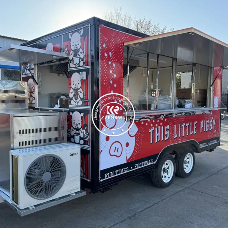 Truk makanan dapur seluler peralatan dapur lengkap Stan kopi jalanan kereta es krim sepenuhnya dilengkapi