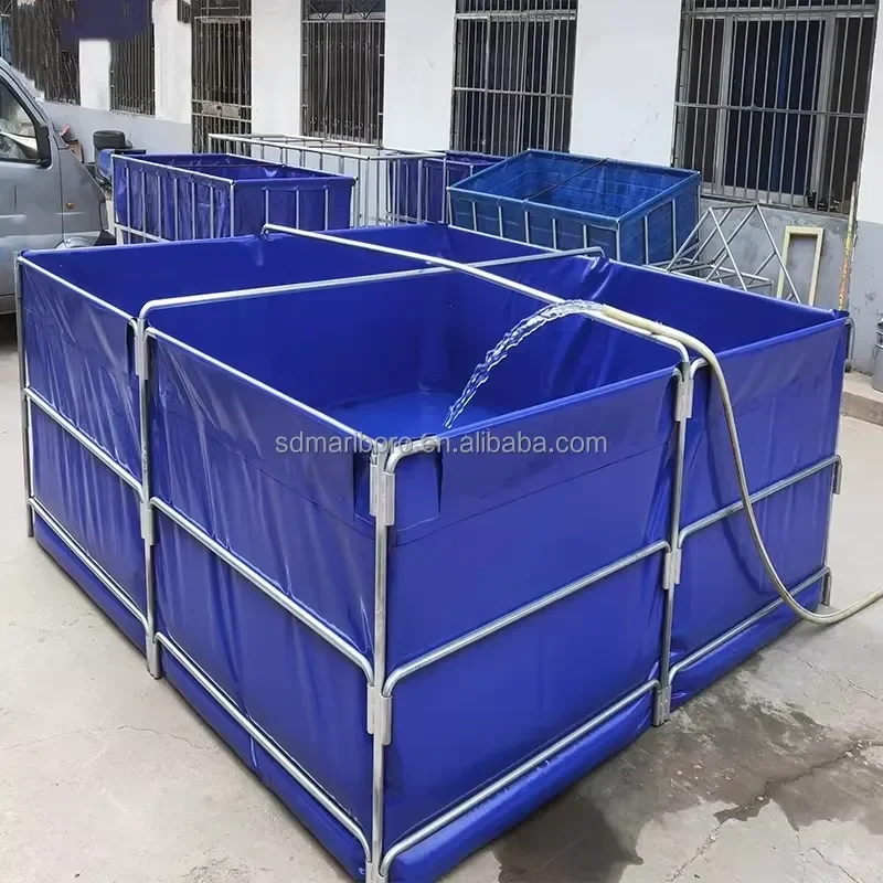 Recirculating Biofloc Tarpaulin Fish Pond Tanks Equipment Fish Farming System Above Ground for Aquaculture and Vegetables