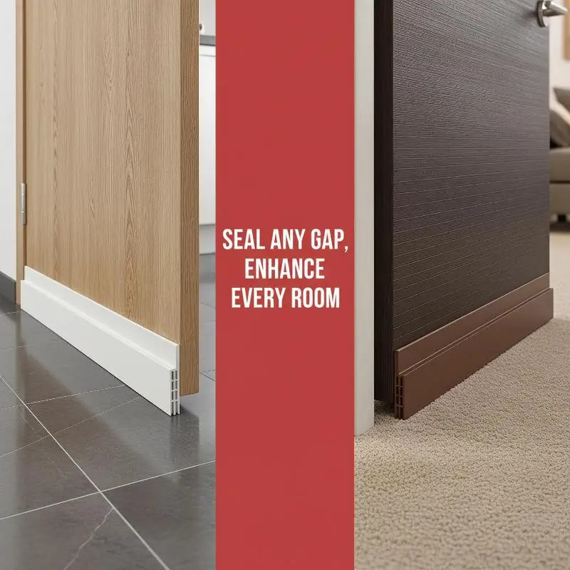 Door Bottom Sealing Strip Wind Dust Stopper Rainproof Weatherstrip Durable Cuttable Design for Home Door Gap Fill