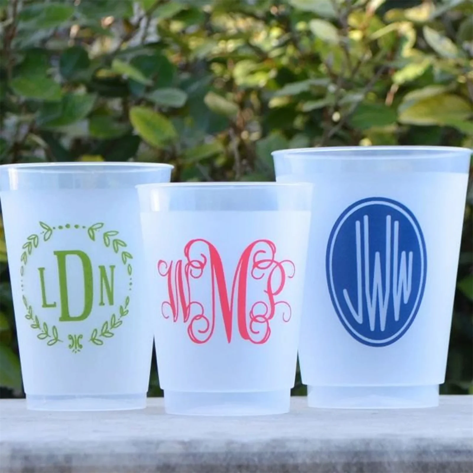 

12/20/50 шт. персонализированные небьющиеся свадебные чашки с именами, матовые чашки для душа с именем жениха невесты, изготовленные на заказ Frost Flex Unbreakab