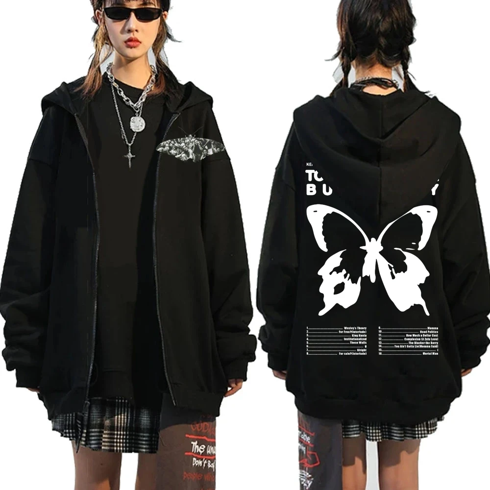 

To Pimp A Butterfly Hoodies Zip Up Hoodie Y2K Coat Gift Kendrick Lamar Album Hoodies Dropshipping