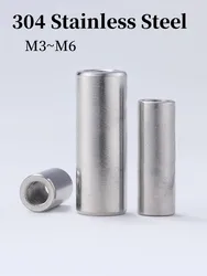 5/10/50pcs M3 M4 M5 M6  304Stainless Steel Lengthen Round Coupling Nut Internal Thread Cylindrical Joint Nut Sleeve Tubular Nuts