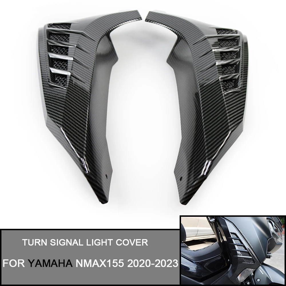 

For Yamaha NMAX155 2020 2021 2022 2023 Motorcycle Parts Carbon Fiber Turn Signal Light Cover Front Lamp Cover Trim Guards