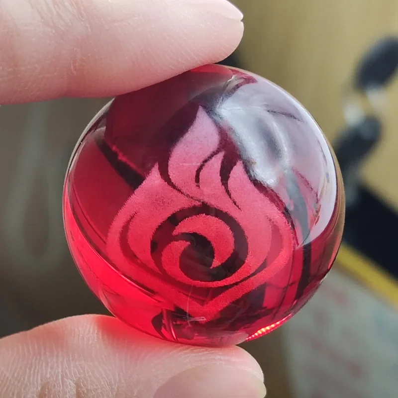 Genshin لعبة تأثير تأثيري عين الله ، الكرة الزجاجية الكريستالية ، إكسسوارات الدعامة ، الماء ، الرياح ، الرعد ، النار ، الصخور ، عنصر الجليد