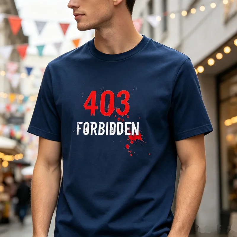 403 Forbidden Error Code Graphic T Shirt Funny Programmer Hacker Cotton Tee Dark Academia Casual Streetwear Tech Tops Men Women