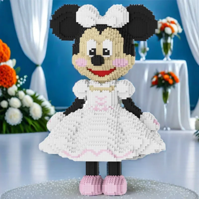 Disney-décennie s de construction Minnie pour filles, tureand, puzzle, assemblage, ornement créatif, mariage, cadeau du jour de Léon