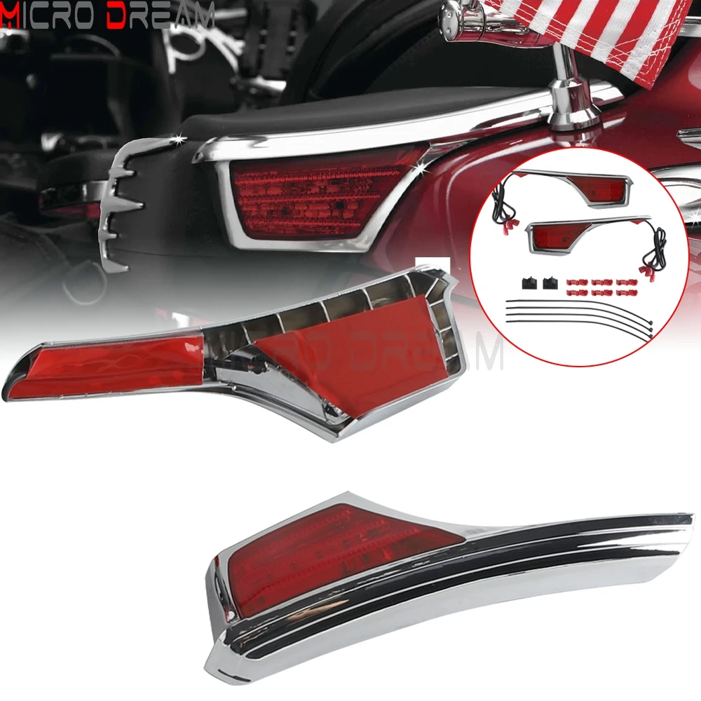 

1 Pair Red Turn Signals Passenger Armrest Trim LED Light For Honda 2006-2017 Goldwing GL1800 Accent Driving Lights Running Lamp