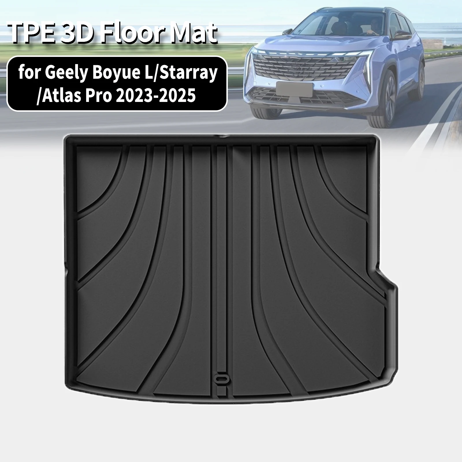 for Geely Boyue L Starray Atlas Pro GAS Fuel 2023 2024 2025 LHD Eco TPE Trunk Liner, Non-Toxic Odorless, Custom Fit