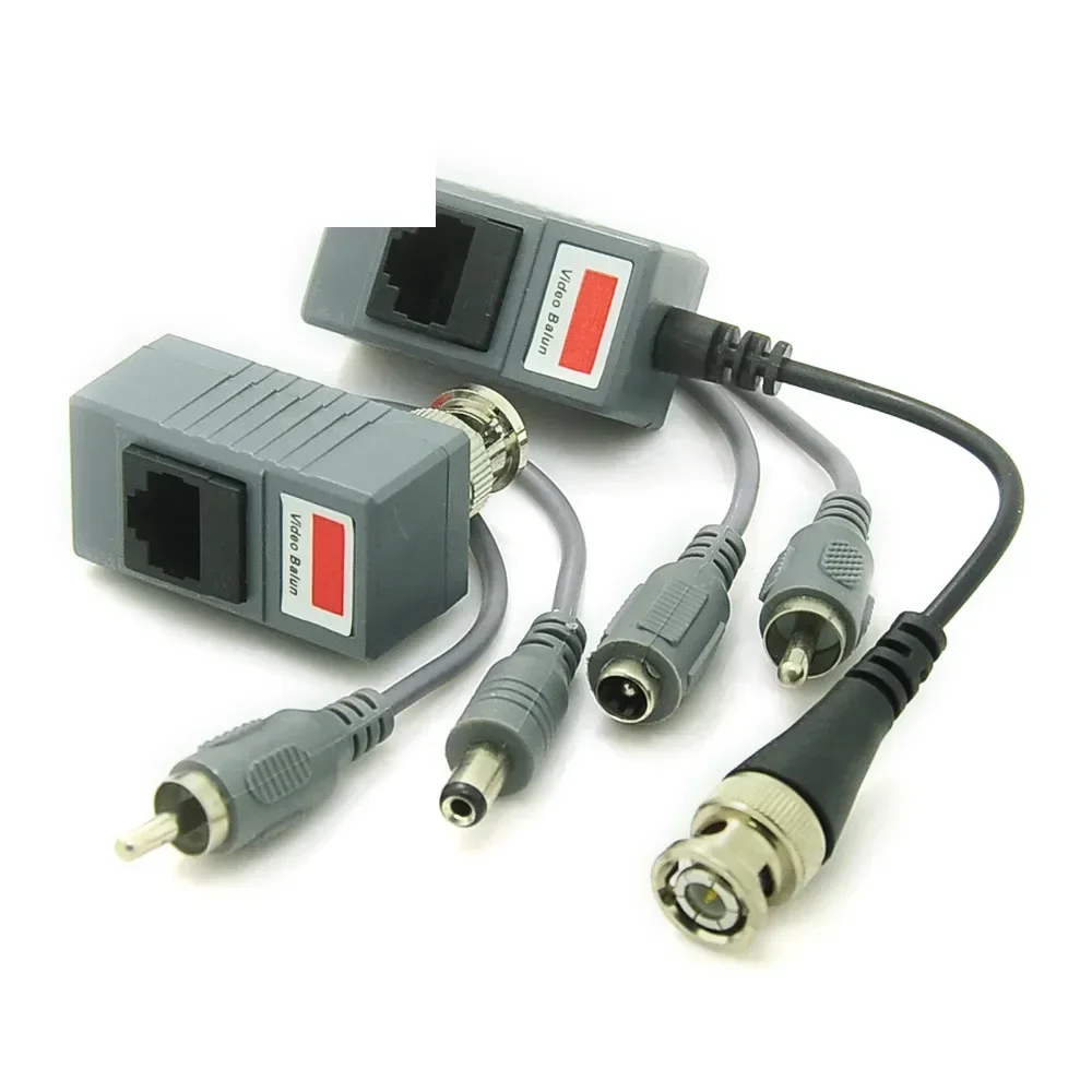 Áudio e vídeo DC Power CAT5 par trançado RJ45 UTP Balun BNC Transceptor