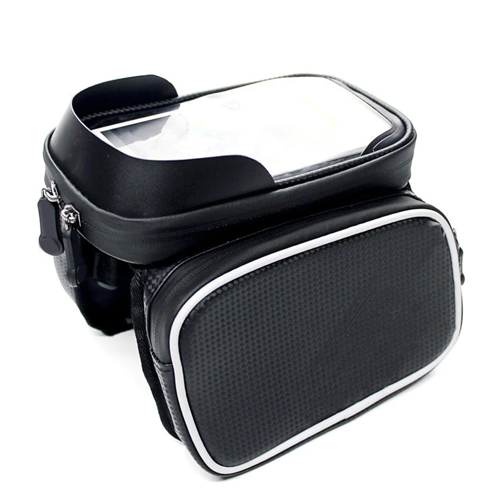 

Bike Handlebar Bag 6.2 Inch High Sensitivity Transparent Window Shockproof Cycling Phone Mount Holder for Riding