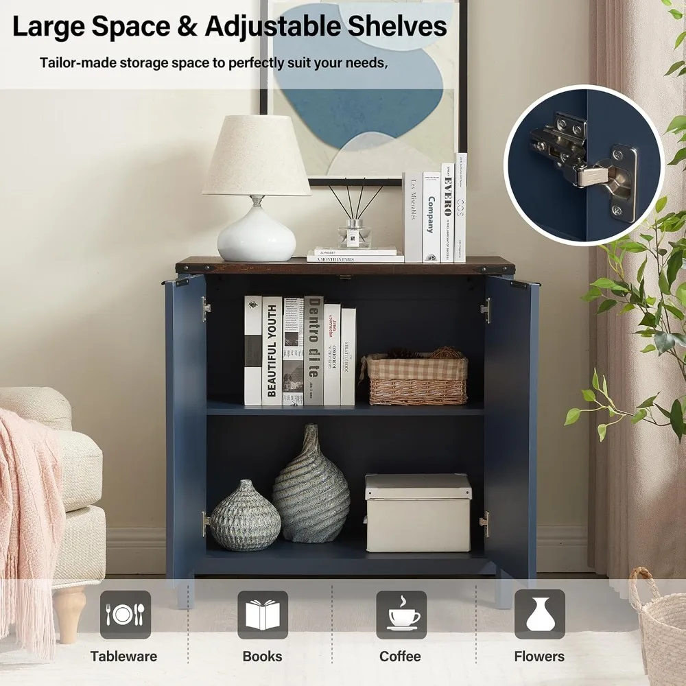 طقم خزانة بحافة 32 فتحة مكون من قطعتين - رف تخزين حديث للمزرعة مع رف قابل للتعديل وبار القهوة وأثاث المدخل #6