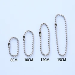 50/100/500PC Round Ball Bead Chains 8/10/12/15cm Length Keychain Tag Bulk Chains With Connector For DIY Pendant Jewelry Findings