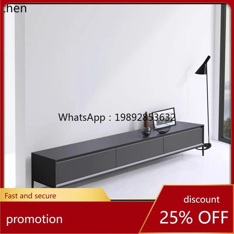 HT Minimalist Lacquer TV Cabinet Coffee Table Set Simple Modern Villa Living Room Solid Wood Nordic TV Stand