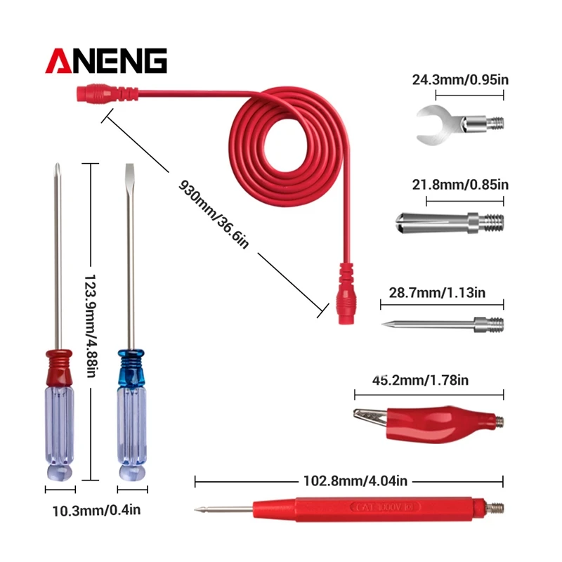 ABGG-18 In1 Multimeter Probes Kit With Screwdriver Thin Tip Needle Multimeter Cable Multimeters Line Electronic Test Leads Kit
