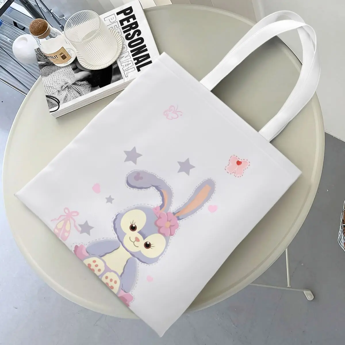 StellaLou Cartoon Character Tote Bags Women Handbag Canvas Student Shoulder Bag Printed Grocery Bag