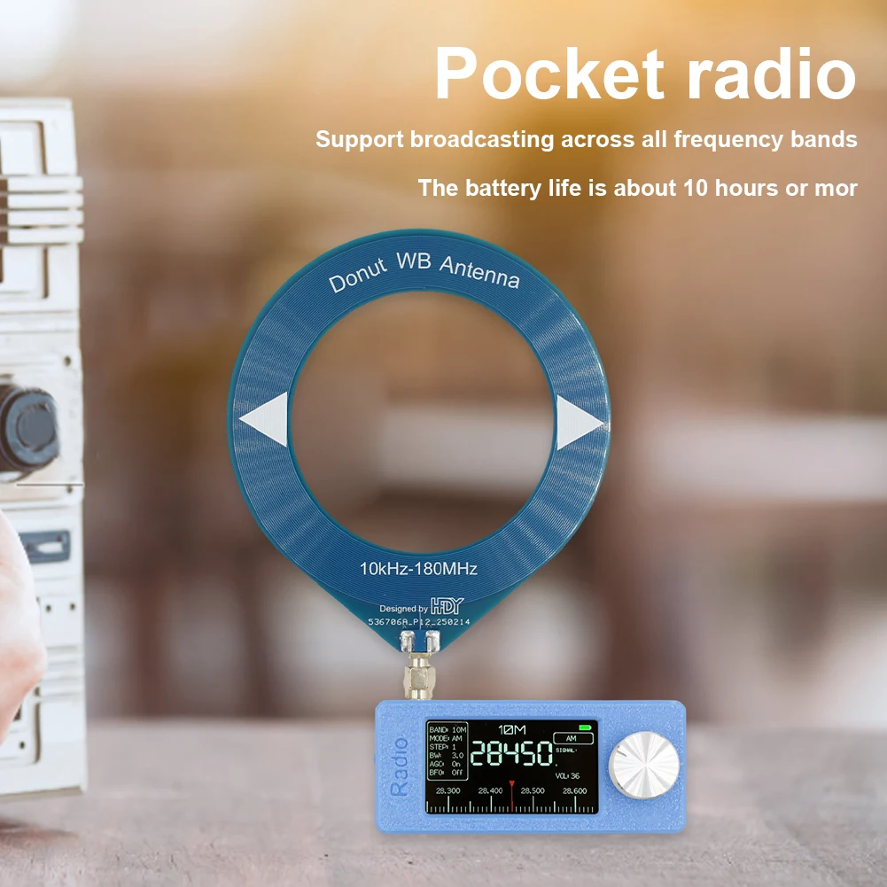 SI4732 0.5-108mhz Przenośne radio 1.9 cala IPS Kieszonkowe mini radio AM FM Odbiornik radiowy na wszystkie pasma z anteną HF SW MW Radio