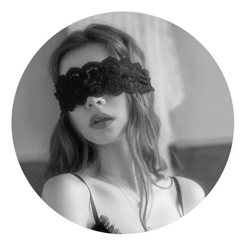 Women Sexy Lace Transparent Mask Black White Cosplay Costume Erotic Accessories view 6