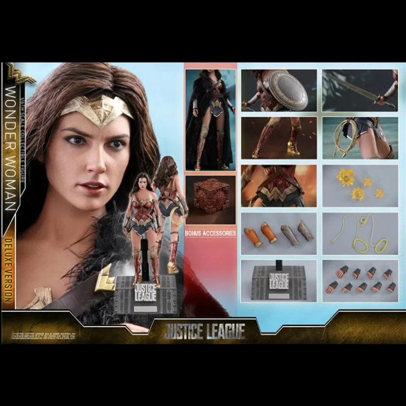 Original Justice League Figures Mms451 Wonder Woman Anime Figure Statue Models Doll Collection Rooms Decoration Desk Toys Gifts