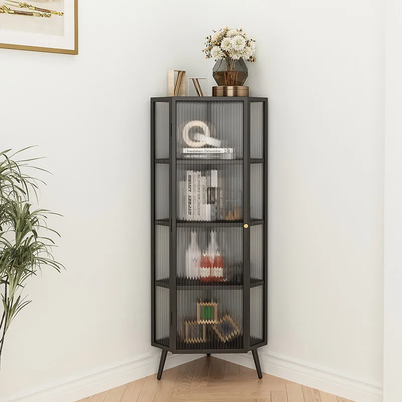 Changhong glass simple living room corner storage triangle dining room corner cabinet