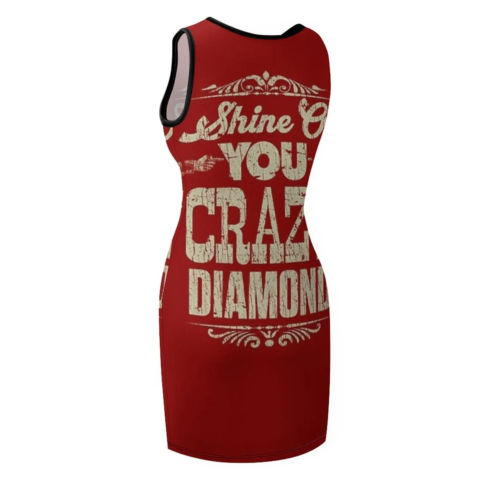 فستان Shine On You Crazy Diamond 1975 بدون أكمام، فساتين ملابس جمالية لفساتين حفلات الزفاف الصيفية