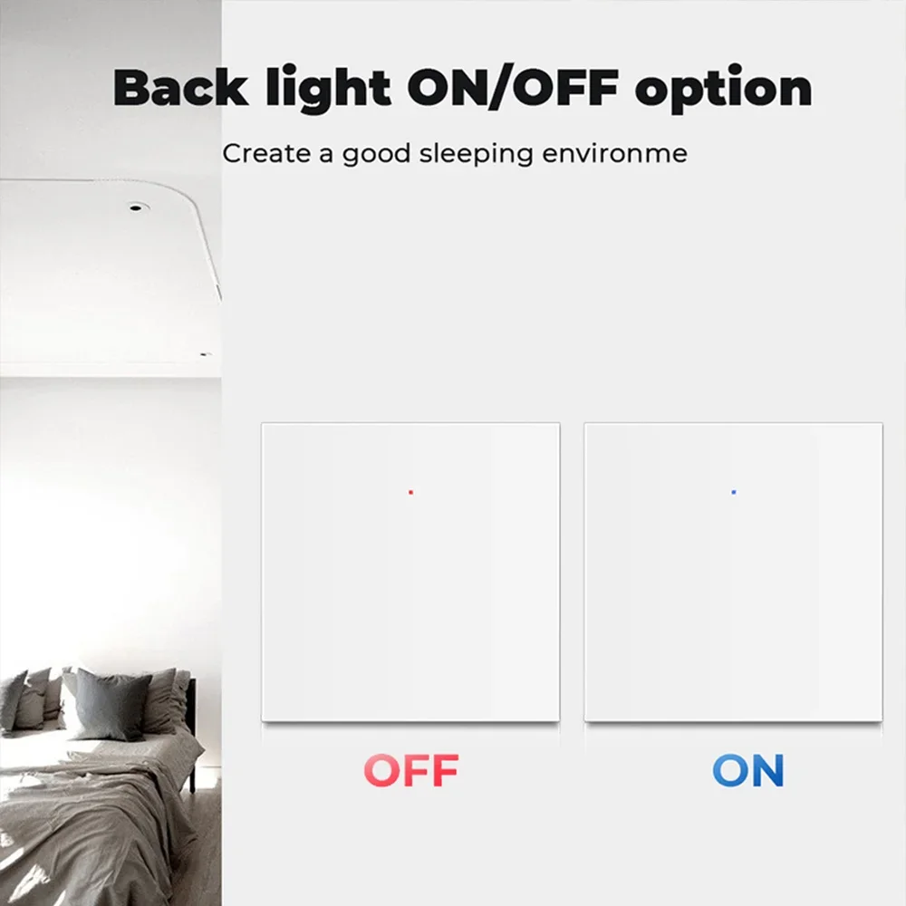 Zigbee Smart Light Switch Push Button with Neutral 1 2 3 Gang White Black Wall Interruptor Work with Tuya Alexa Google Home