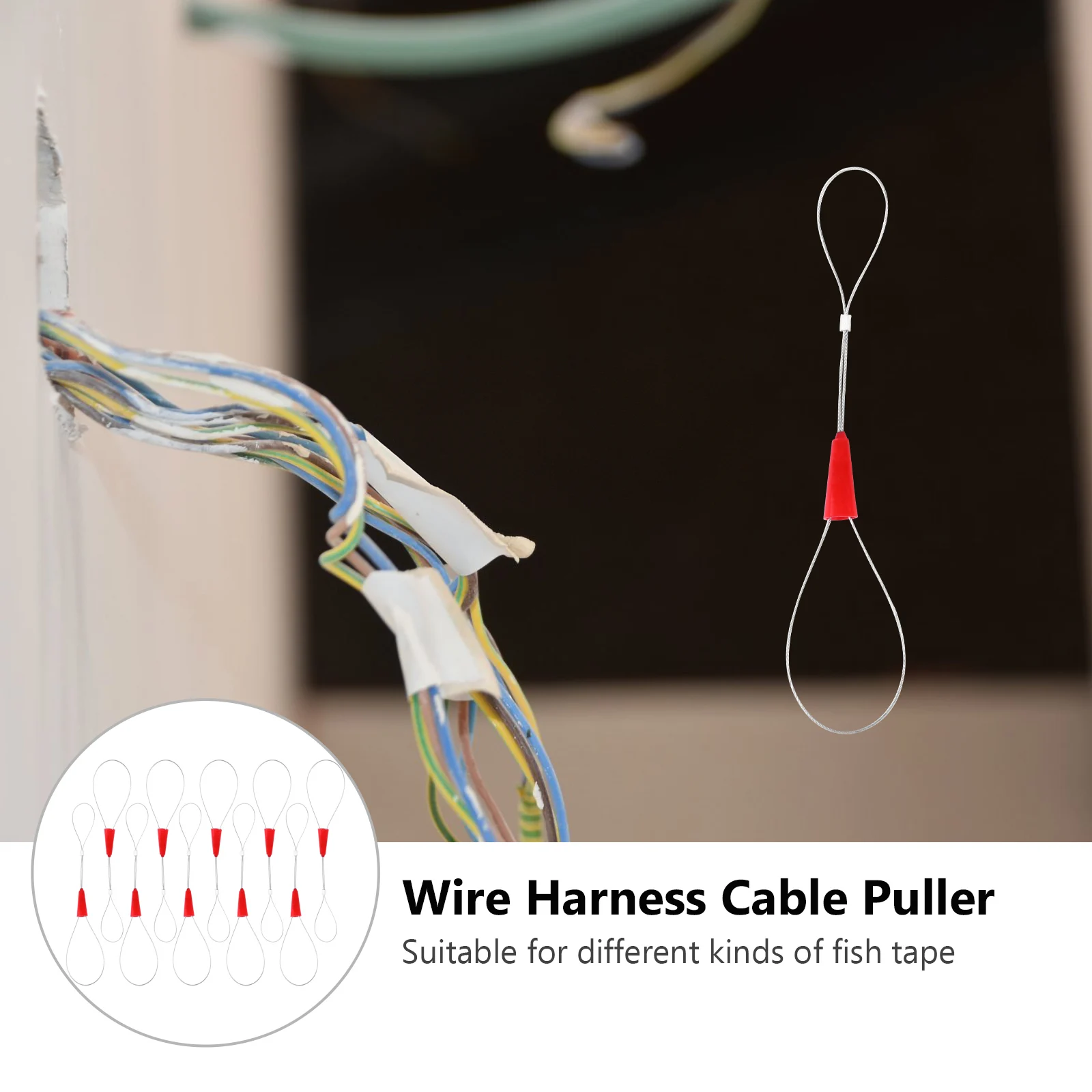 

10 pcs Cable Puller Wire Harness Electrical Threader Universal Lead Fishing Tape Tools Wire Traction Electrician