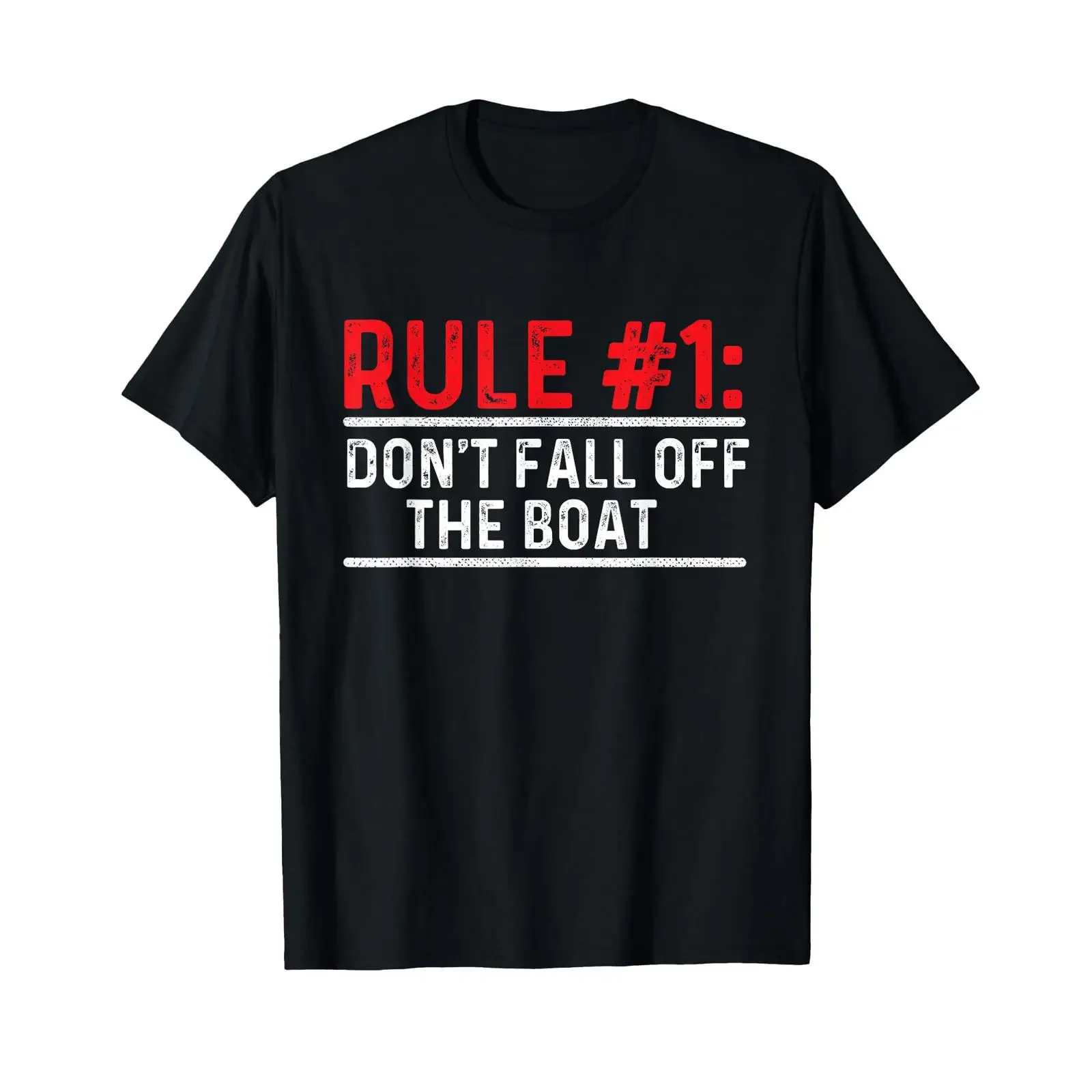 Rule 1 Don't Fall Off The Boat Boating Sailing Motorboat T Shirt vintage Washed streetwear Soft graphic Comfortable homme