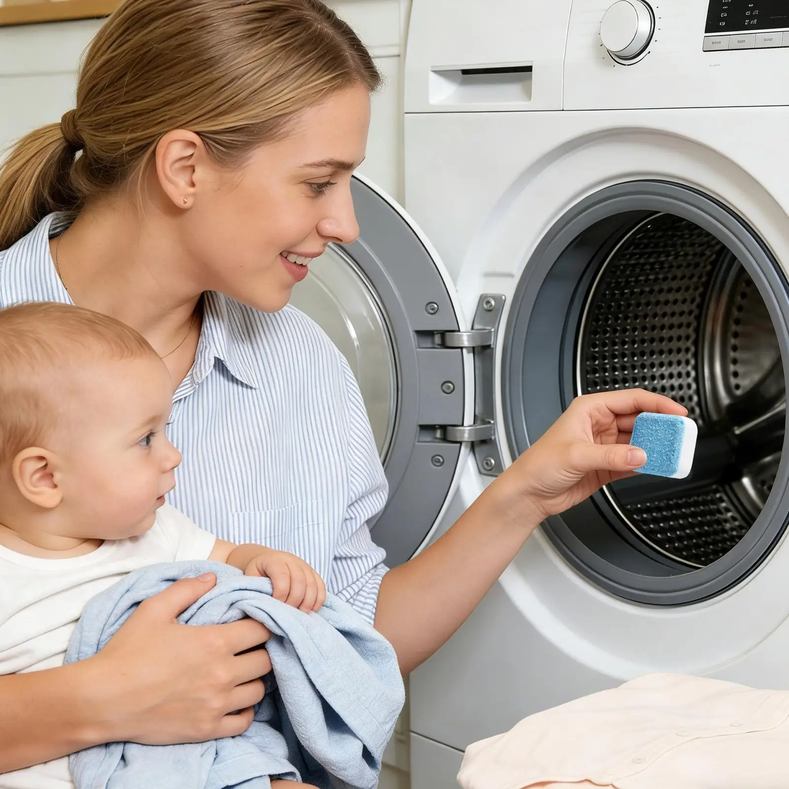 

Washer Cleaner Tablets 48 Pieces Safe Dirt Remover Washing Machine Descaler For Odor Grime Scale Buildup Home Bathroom Laundry