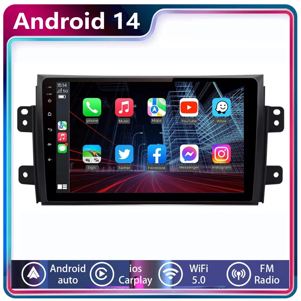 

4G+WIFI Carplay 2 Din Car Radio Multimedia For Suzuki SX4 SX 4 2006 - 2013 Head Unit GPS video DSP Player Autoradio 2 din Stereo