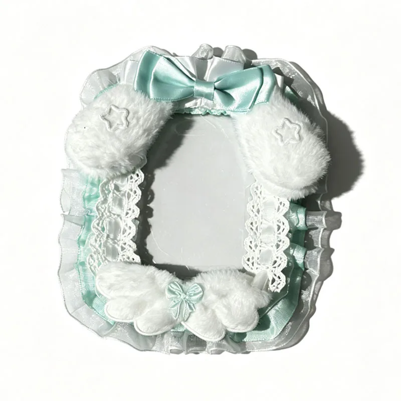 Cute Ear Lace Photocard Holder Sweet Bow Star  Photo Card Cover Kpop Idol Card Protector Y2K Itabag Decor Accessory for Girls