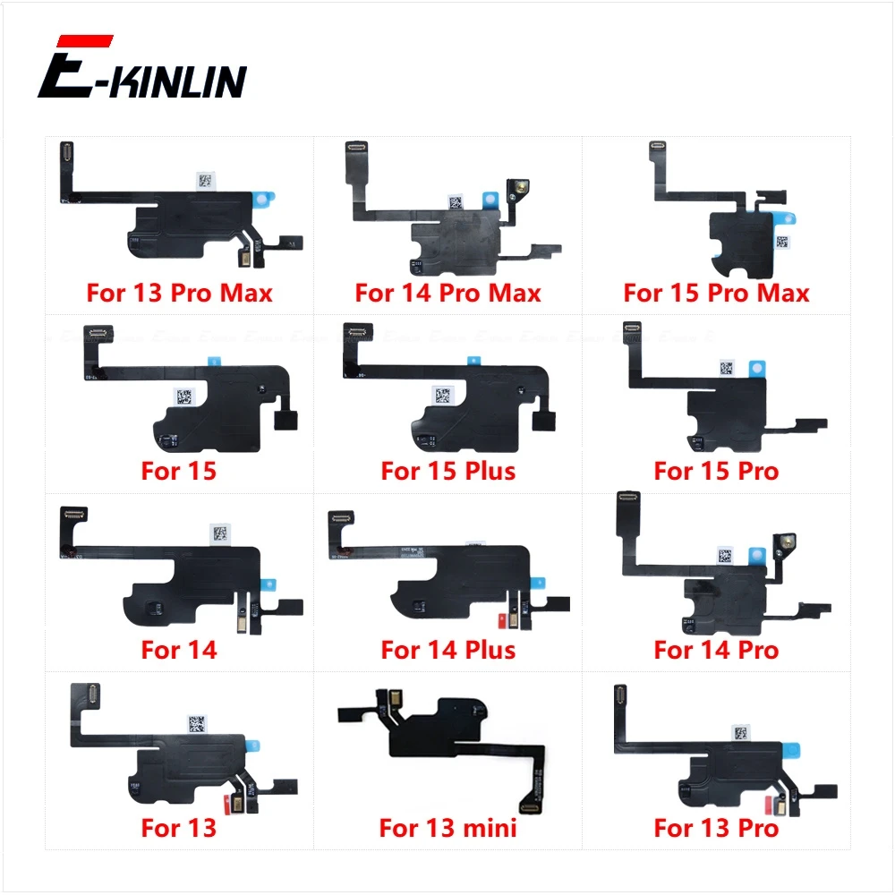 Front Ear Earpiece Speaker Proximity Light Sensor Flex Ribbon Cable For iPhone 13 mini 14 15 Plus Pro Max Replacement Parts
