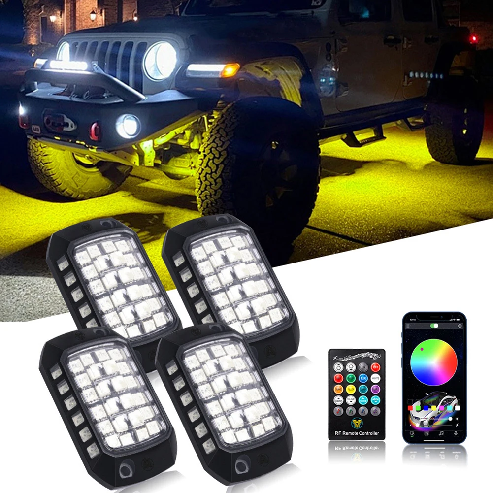 

3D Lens Underglow Lighting System for Jeep Truck SUV UTV Remote App Control RGB Colors and Sound Synchronized Effects